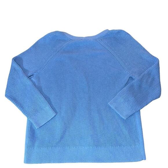 NWT Talbots Cardigan Sweater Womens Plus 2X Blue Button Front V-Neck Knit - Picture 5 of 5